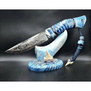 ОКЕАН ніж ручної роботи майстра Павла Гончаренка, Damasteel, 59-60 HRC. Photo 2